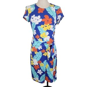 J. Mclaughlin Catalina Cloth Women's Floral Faux Wrap Dress Size Small